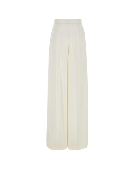 Max Mara White Crepe Manetta Wide-Leg Pant