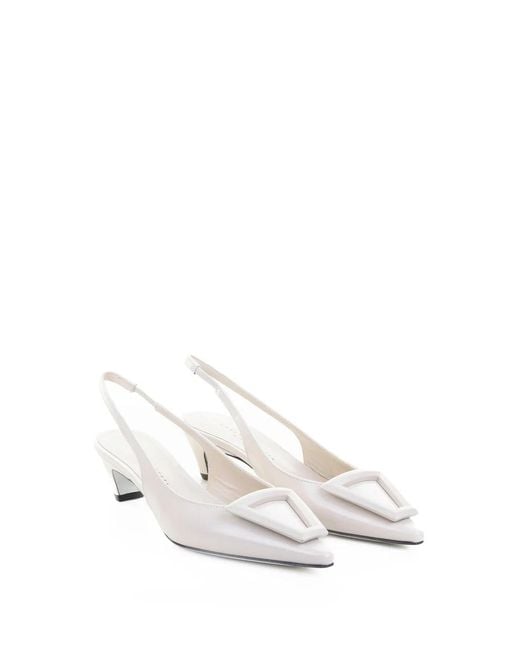 Roberto Festa White Pointed Slingback Pump