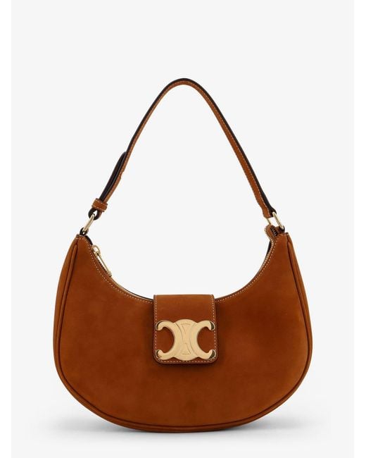ショルダーバッグ・ポシェット CELINE Ava Medium Triomphe suede shoulder bag CAMEL Celine Ava Medium Triomphe Suede Shoulder Bag in Brown | Lyst
