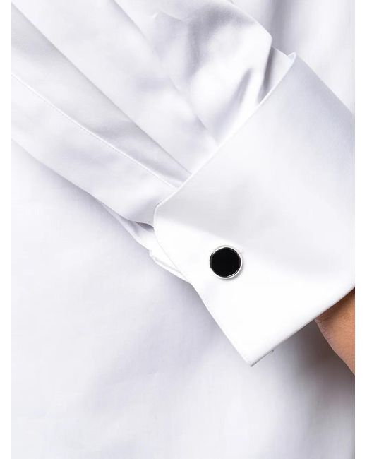 Xacus White Cotton Tailored Long Shirt for men