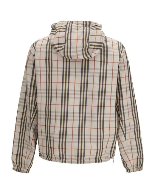 Burberry Natural The Reversible Check Hooded Jacket for men