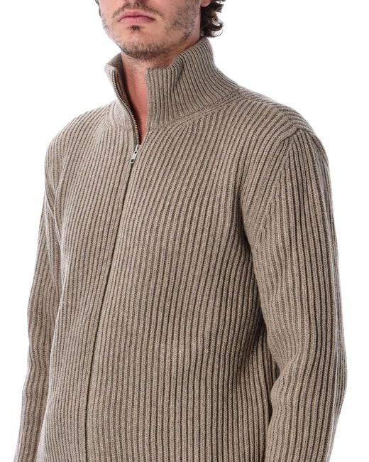 MM6 by Maison Margiela Gray Ribbed Knit Jacket for men