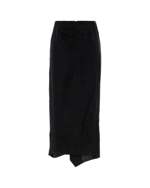 Isabel Marant Black Stretch Silk Breen Skirt