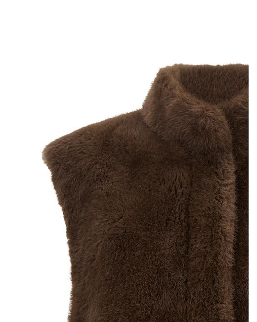 Lou Andrea Brown Eco-Fur Vest