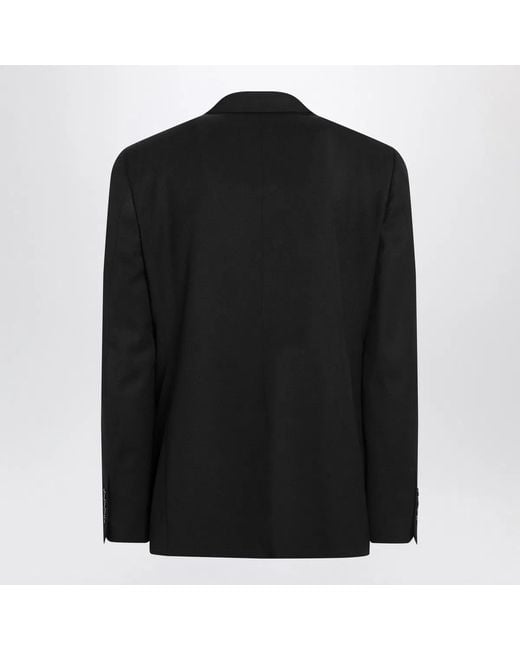 Balenciaga Black Single-Breasted Wool Jacket for men