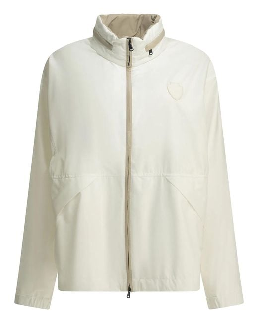 Brunello Cucinelli White Raincoat With Logo