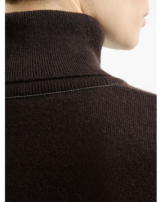 Brunello Cucinelli Black Cashmere Turtleneck Sweater