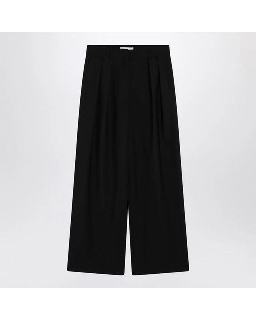 Frankie Shop Black Wideleg Ripley Woolblend Trousers
