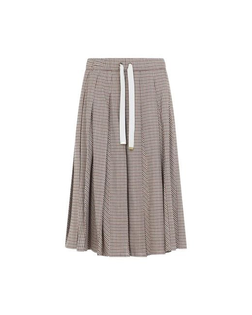 Moncler Brown Viscose Wool Elastane Skirt