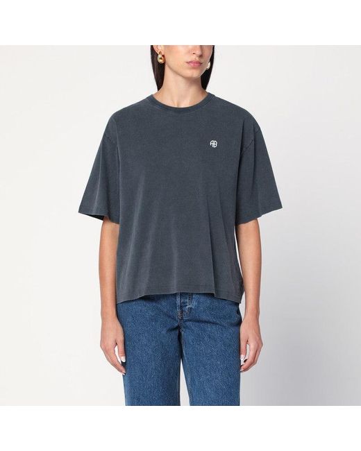 Anine Bing Blue Rudy Empowerment Washed T-Shirt