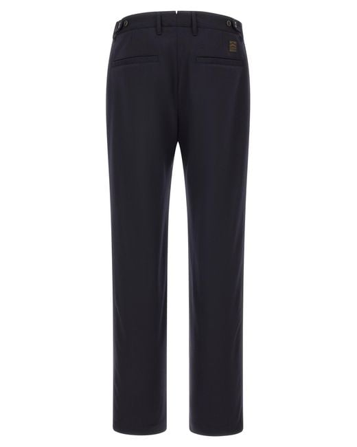 Incotex Blue Formal Pants With Pleats for men