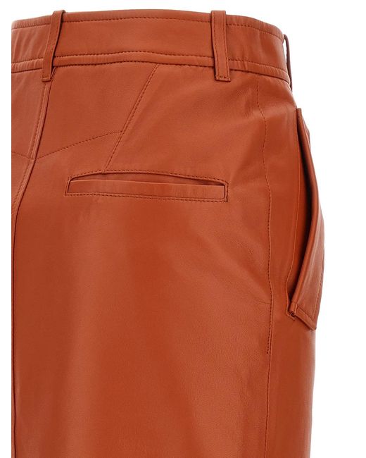 Zimmermann Orange Illustration Leather Cargo Maxi Skirt