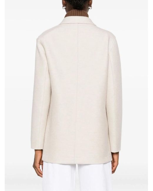 Harris Wharf London White Wool Double-Breasted Coat