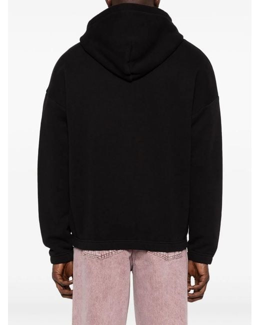 Autry Black Hooded Zip Front Sweater