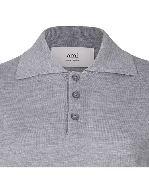 AMI Gray Ivory Wool T-Shirt