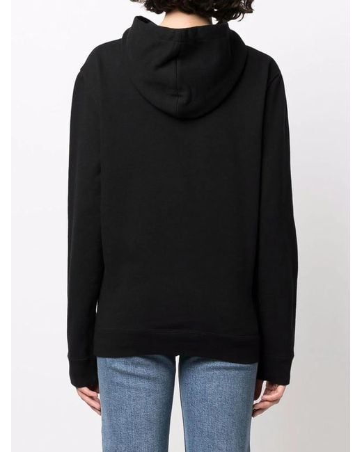 Saint Laurent Black Logo Cotton Hoodie