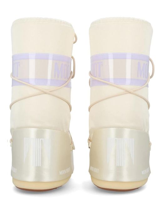 Moon Boot White Leather Boots