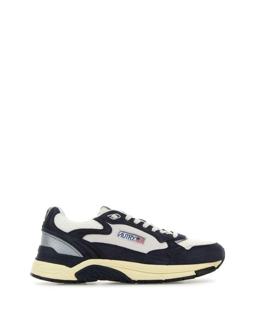 Autry Blue Two-Tone Leather And Mesh Hyperway Sneakers for men