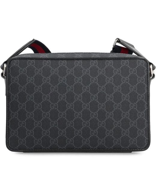 Gucci Black Gg Media Crossbody Bag for men