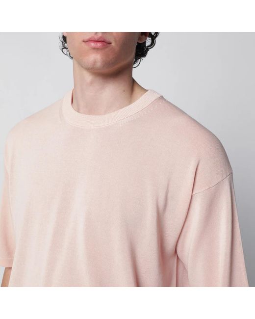 Roberto Collina Pink Cotton Knit T-Shirt for men