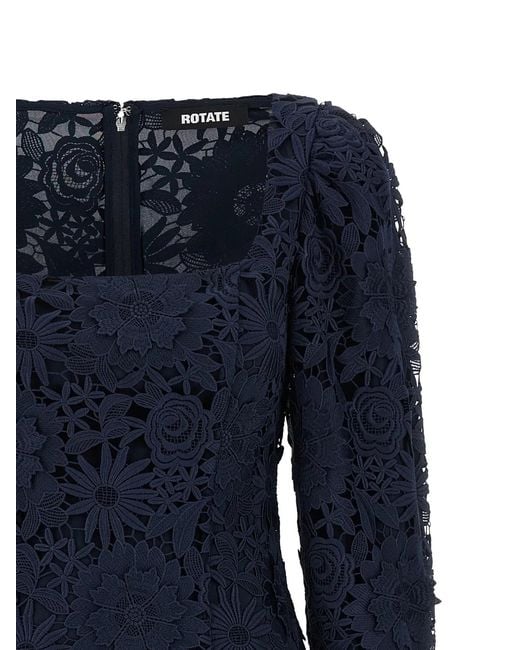 ROTATE BIRGER CHRISTENSEN Blue Rotate Birger Christensen '3D Lace Ls Mini' Dress