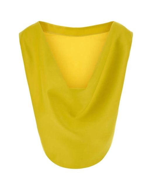 Balenciaga Yellow Draped Back Top