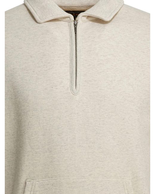 Beams Plus White Cotton Sweatshirt for men