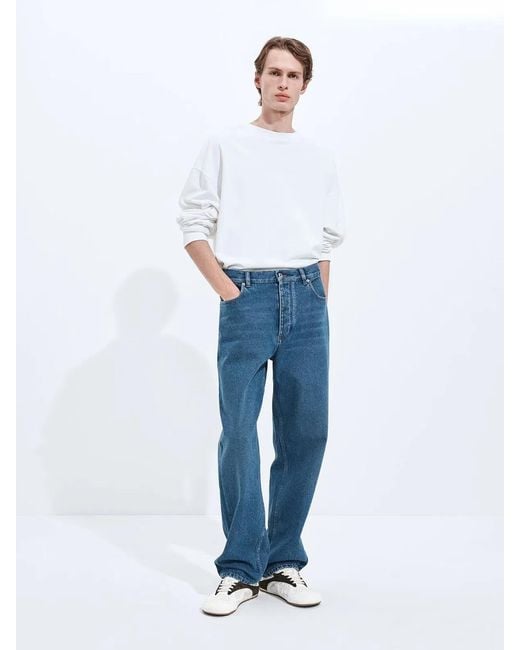 Bottega Veneta Blue Medium Wide Leg Jeans for men