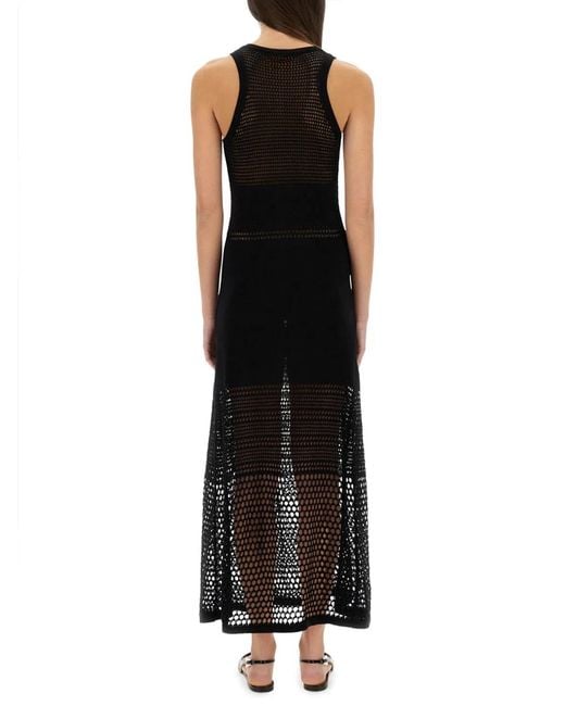 Moschino Black Mesh Dress With Logo