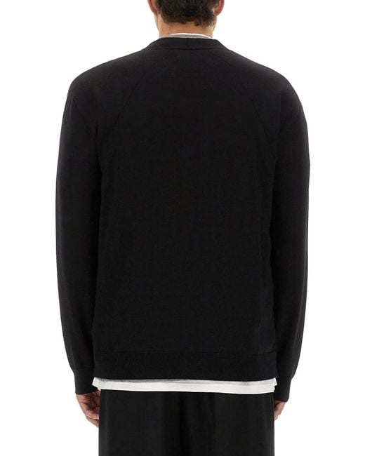 Jil Sander Black Merino Wool Cardigan for men
