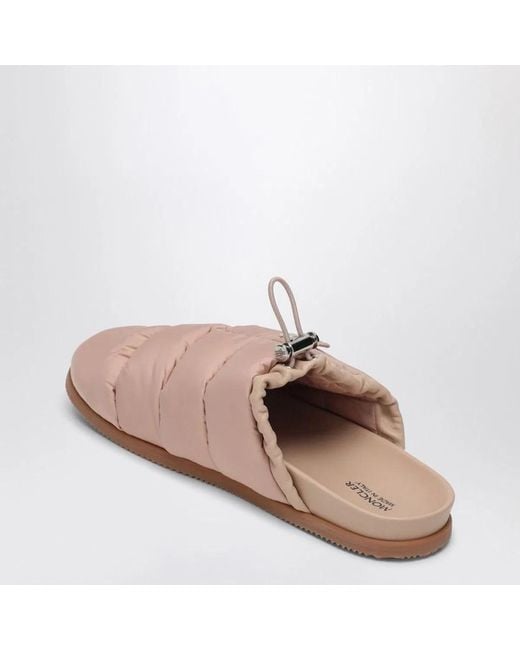 Moncler Pink Fabric Mon Pocket Slippers