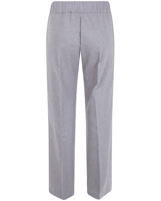 D.exterior Gray Flannel Wide Leg Trousers