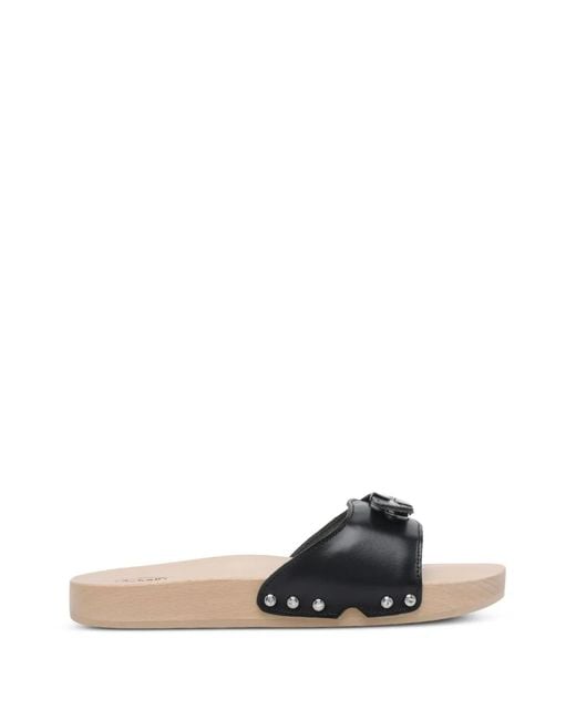Scholl Black Leather Sandals