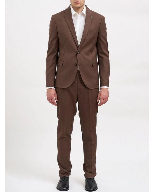 Daniele Alessandrini Brown Single-Breasted Suit for men