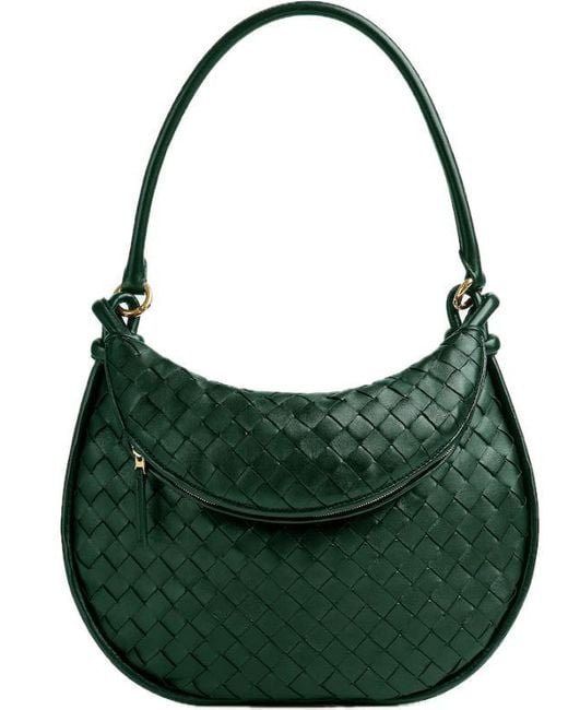 Bottega Veneta Green Gemelli Medium Shoulder Bag