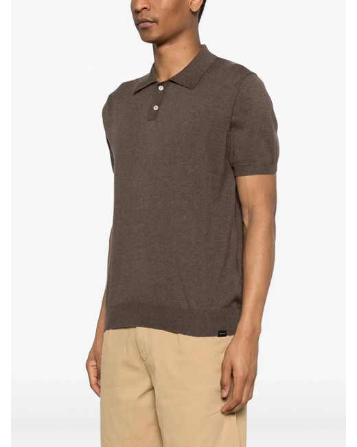 Woolrich Brown Knitted Polo for men