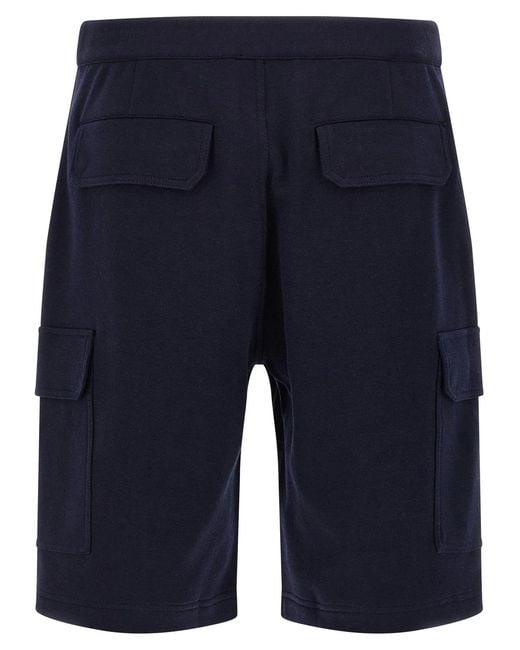 Brunello Cucinelli Blue Cargo Bermuda Shorts for men