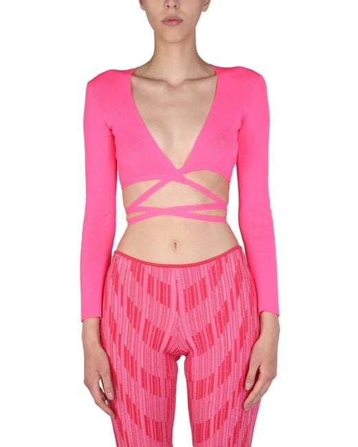 MSGM Pink Top Cropped