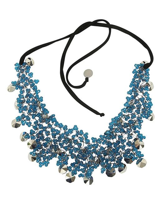 Maria Calderara Blue Crystals Necklace