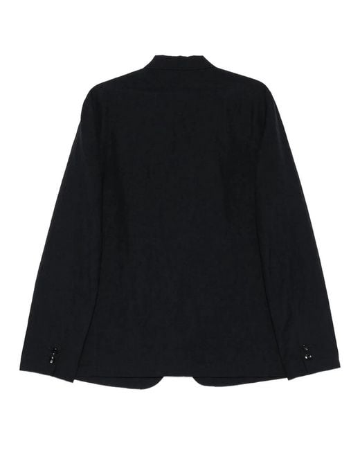 Cellar Door Black Jake Patch-Pocket Single-Breasted Wool Blend Jacket for men