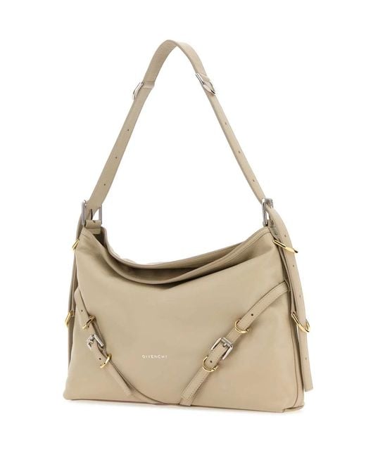 Givenchy Natural Sand Leather Medium Voyou Shoulder Bag
