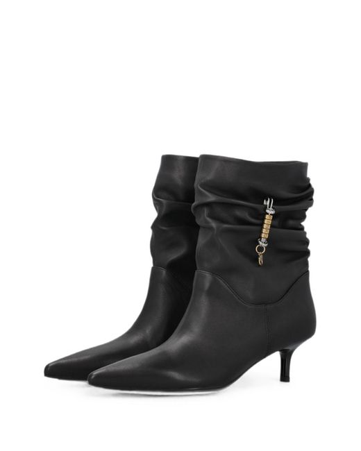 Pinko Black Leather Rubber Shoes