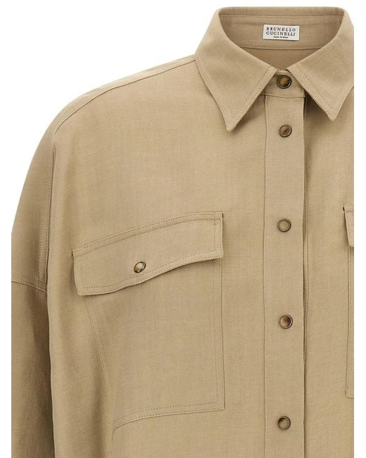Brunello Cucinelli Natural Fluid Twill Shirt