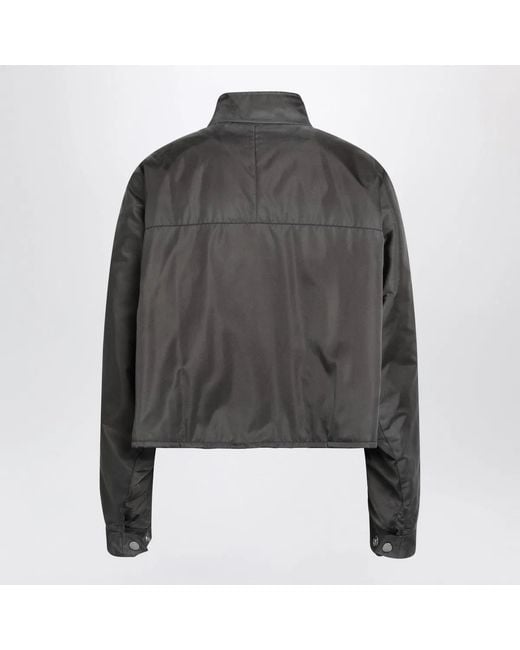 Prada Gray Lead Renylon Washed Jacket