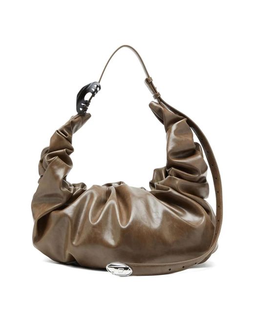 DIESEL Natural Gathered Detail Shoulder Bag