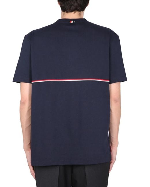 Thom Browne Blue T-Shirt Rwb for men