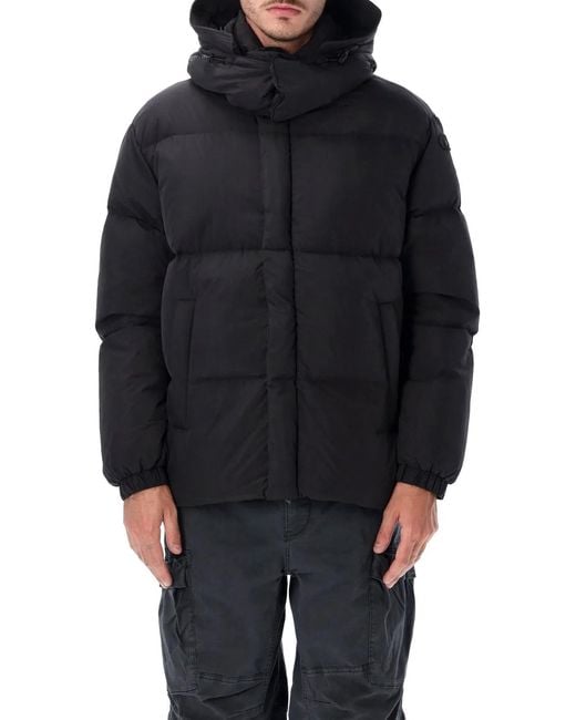 DIESEL Black Quilted Down Jacket for men
