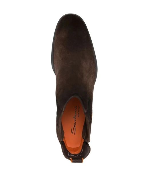 Santoni Brown "Easy" Ankle Boots for men