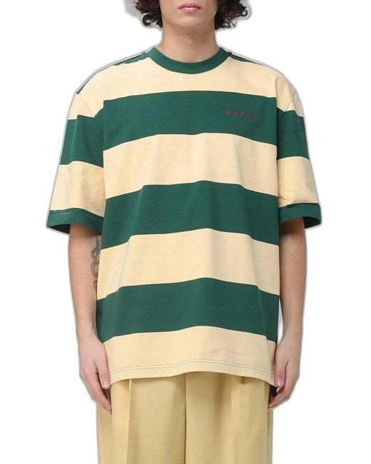 Marni Green And Cotton T-Shirt for men