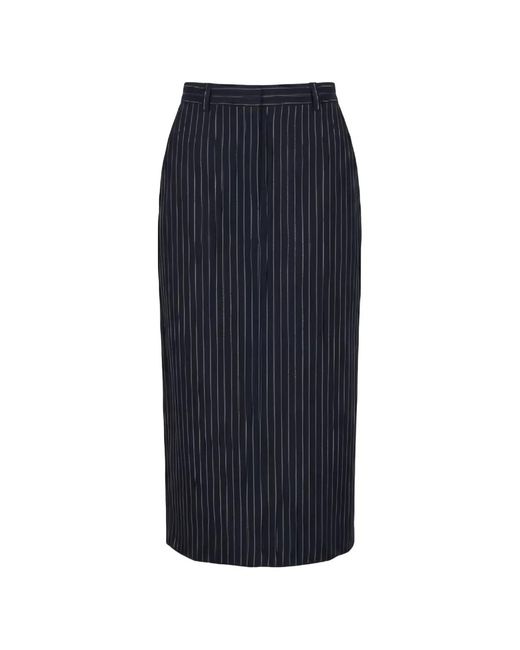 Pinko Blue Pinstripe Pattern Skirt